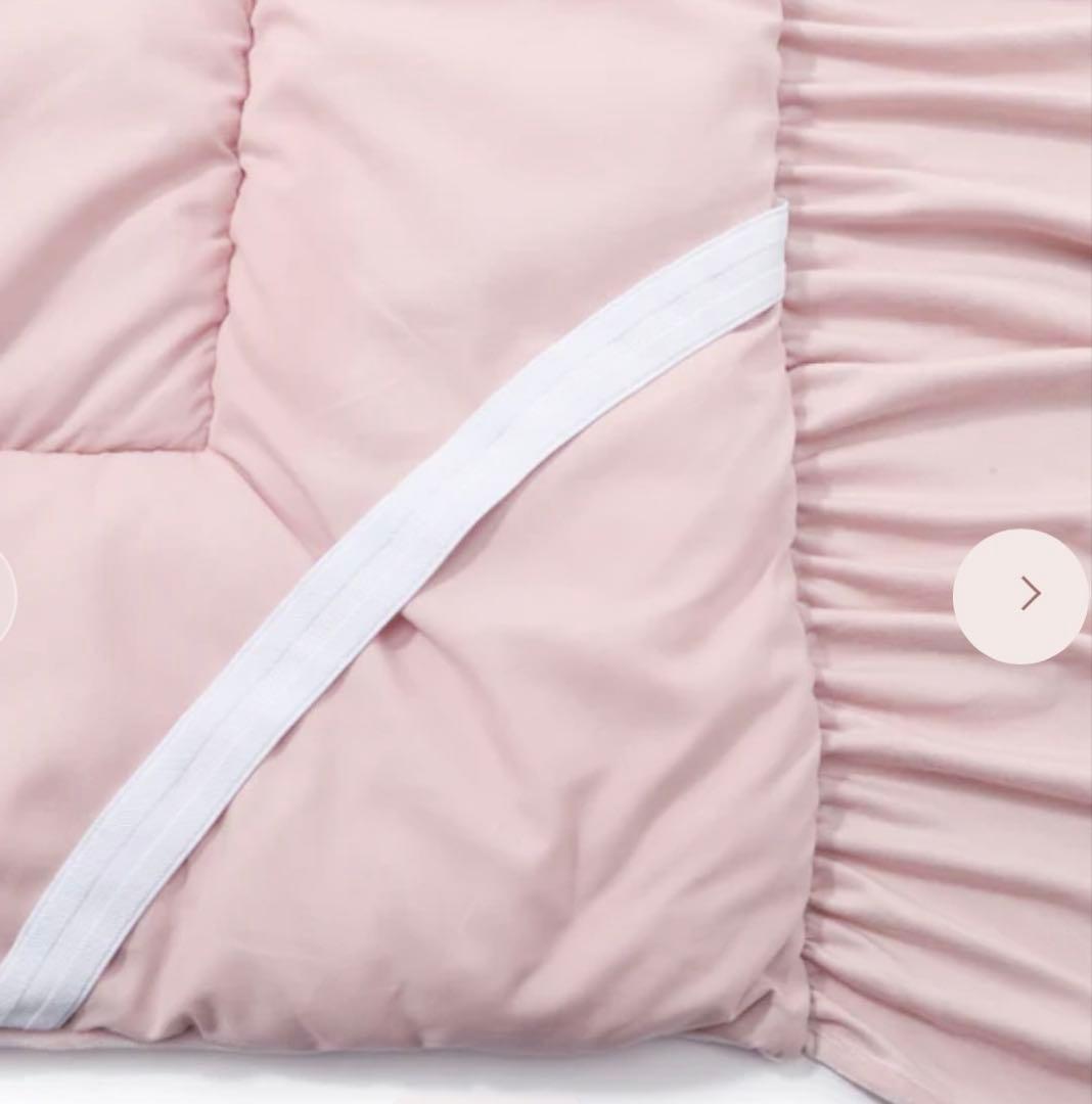 新品フランフラン　WARMY アルガンオイル加工 フリル ベッドパッド ダブル