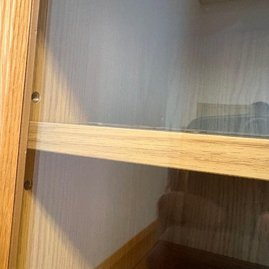 無印良品 オーク材キャビネットガラス扉（引戸）幅８０×奥行４０×高さ８3cm