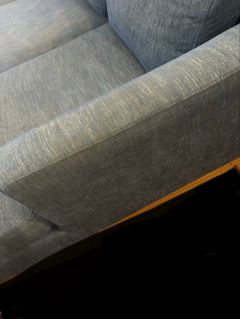 送料込　RELAX FORM ブルーデニム L字型ソファ