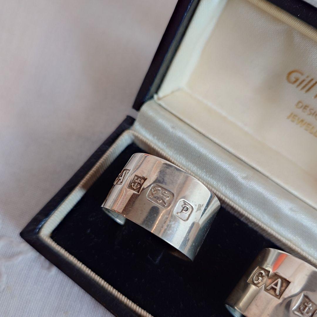 イギリス　シルバー　ナプキンリング　2個セット　純銀製　17.1g