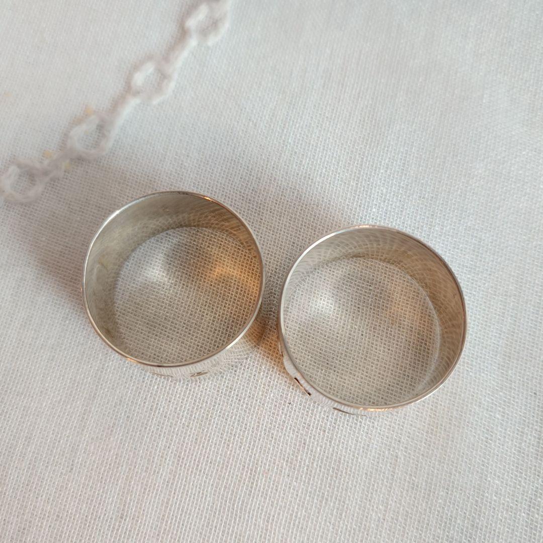 イギリス　シルバー　ナプキンリング　2個セット　純銀製　17.1g