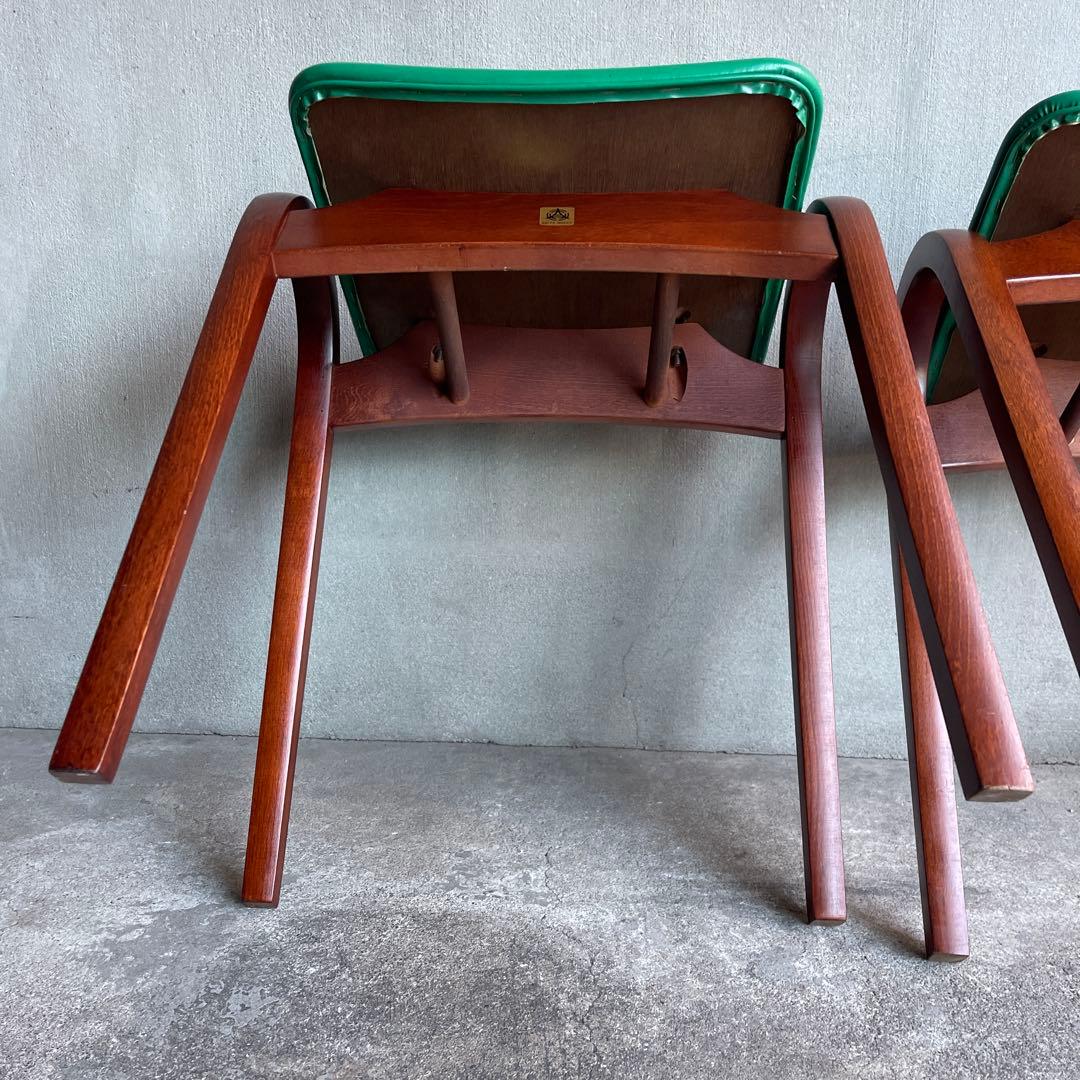 美品　秋田木工　スタッキング スツール 剣持勇　2脚