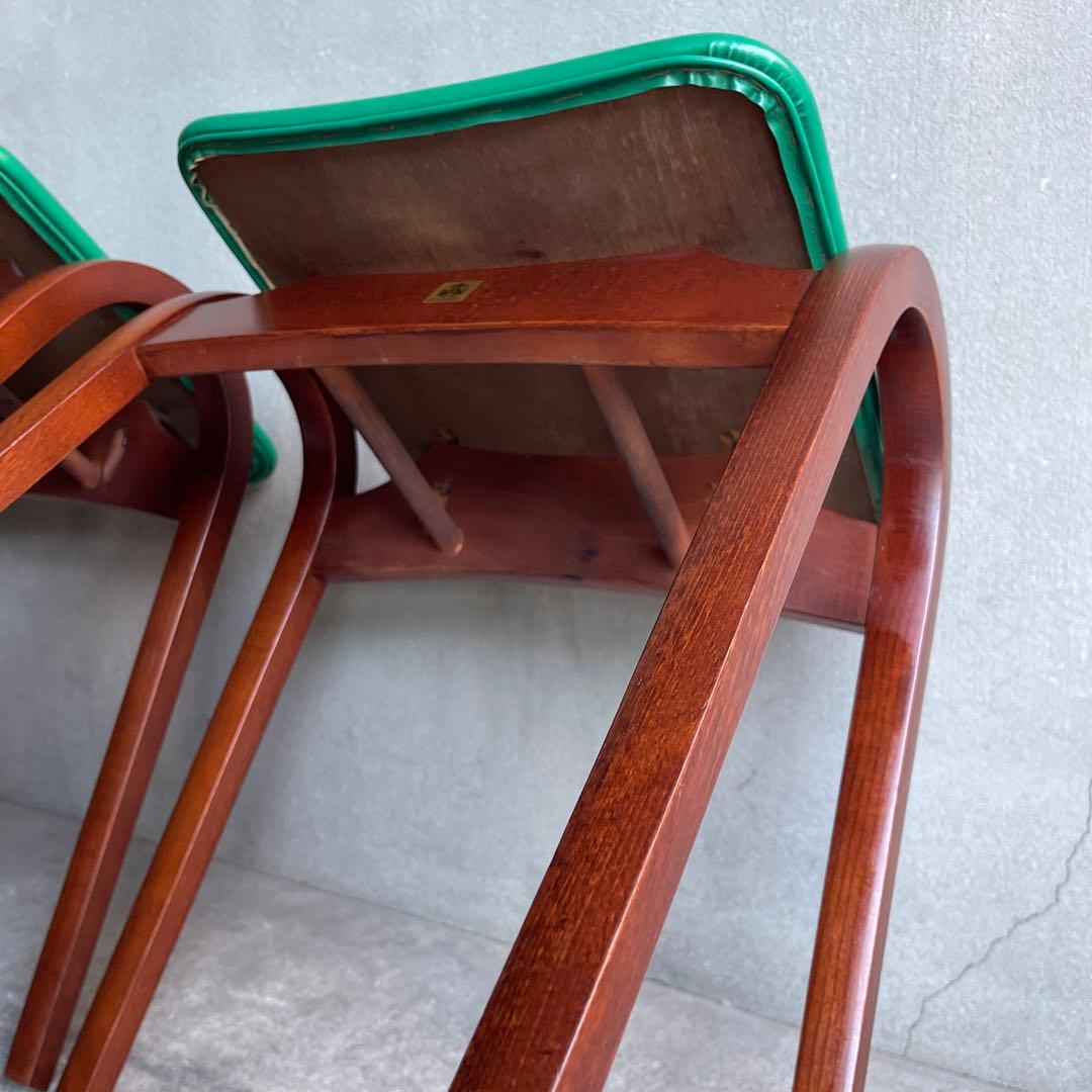 美品　秋田木工　スタッキング スツール 剣持勇　2脚
