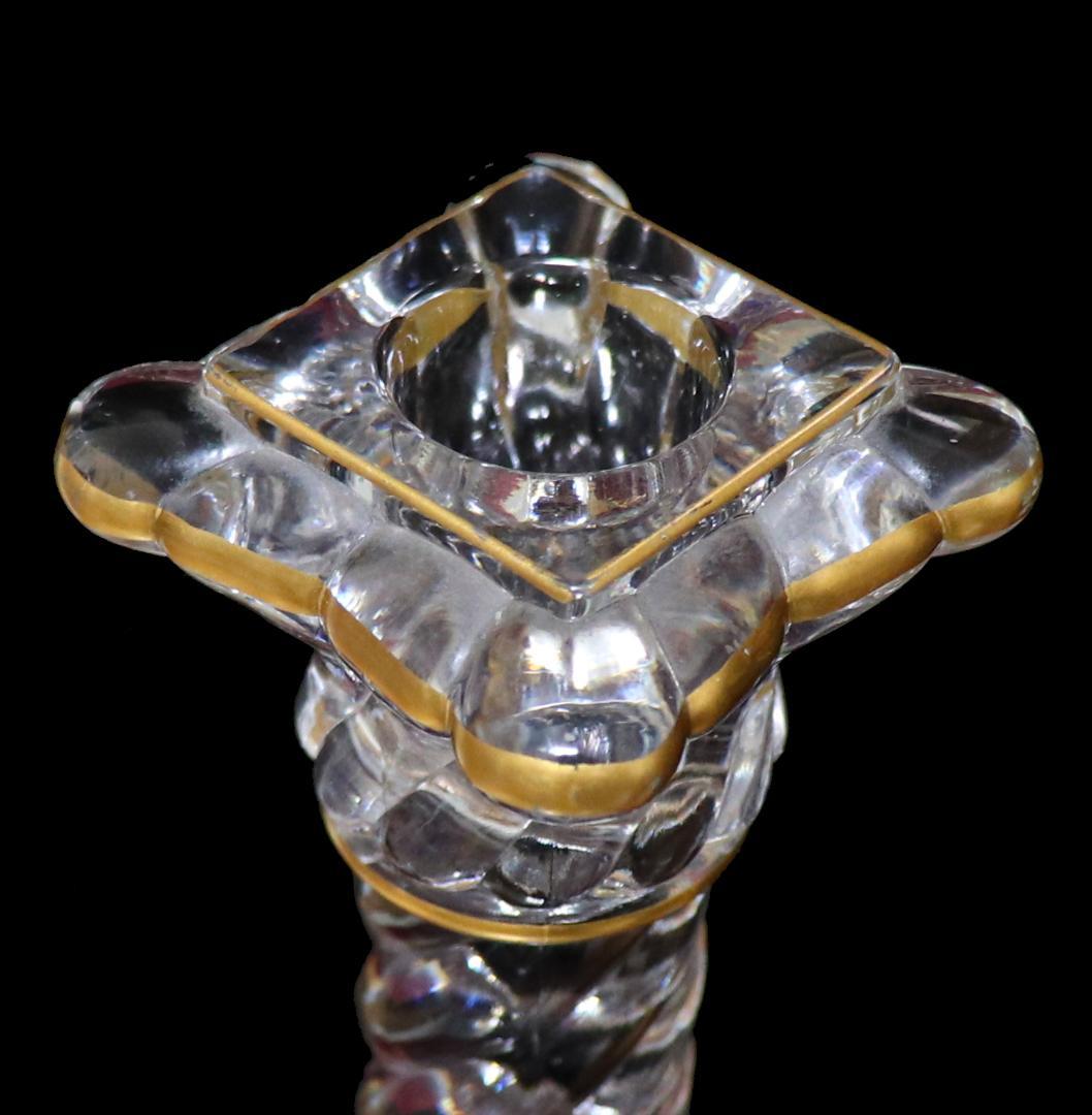 オールド・バカラ レア型 刻印有 金縁 大型 キャンドルホルダー 蝋燭立て