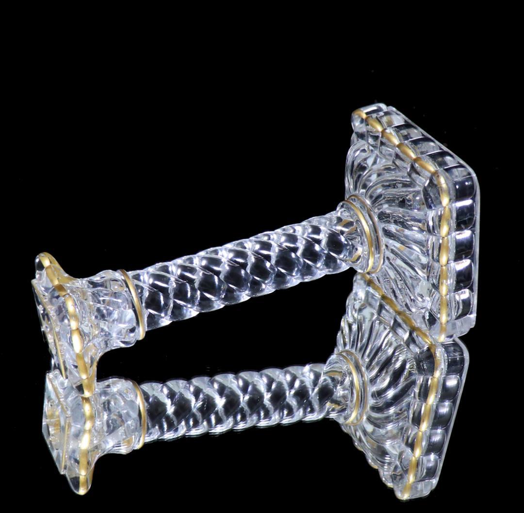 オールド・バカラ レア型 刻印有 金縁 大型 キャンドルホルダー 蝋燭立て