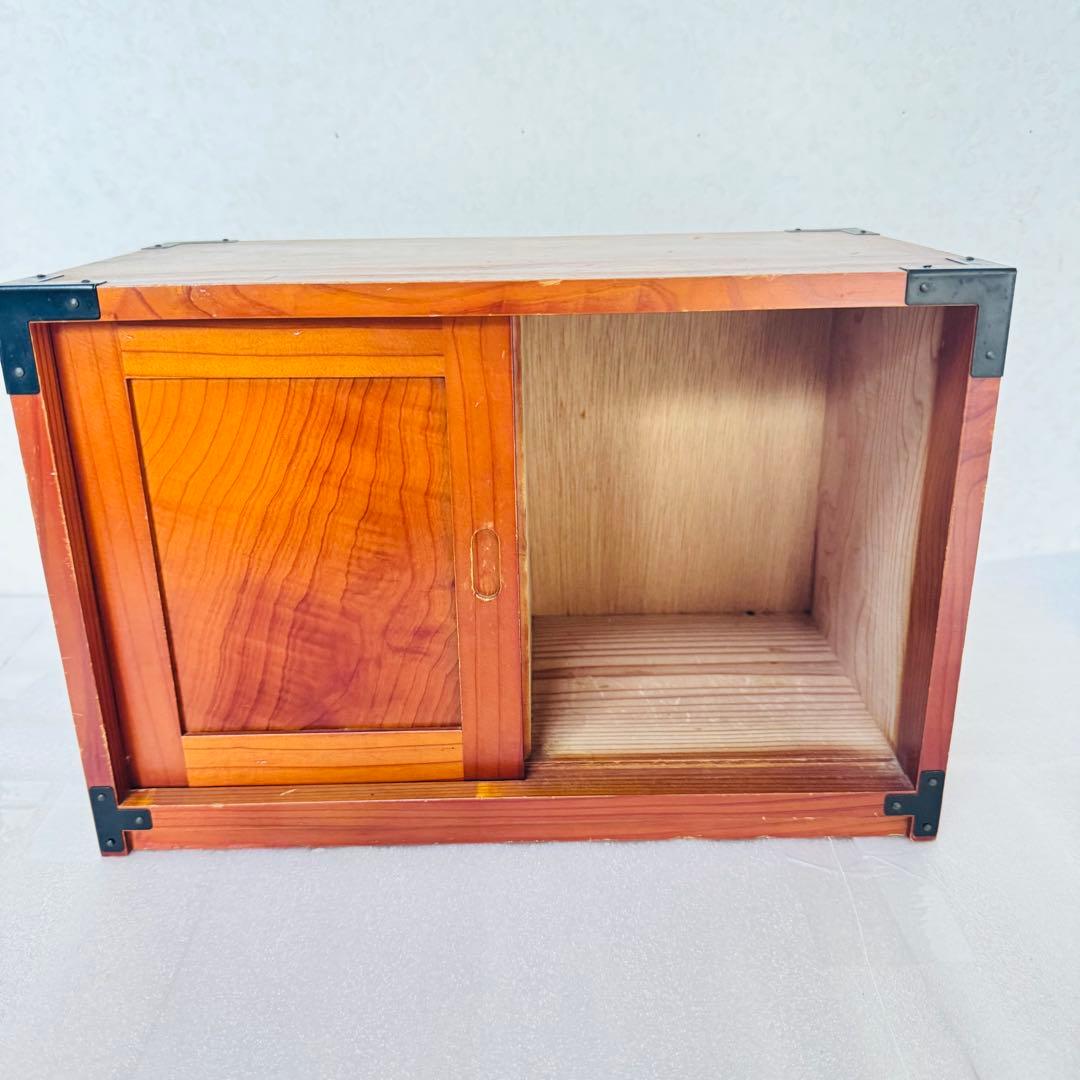美品 天然木 小箪笥 3段 卓上収納 内装・縁起の良い赤 時代家具 アンティーク
