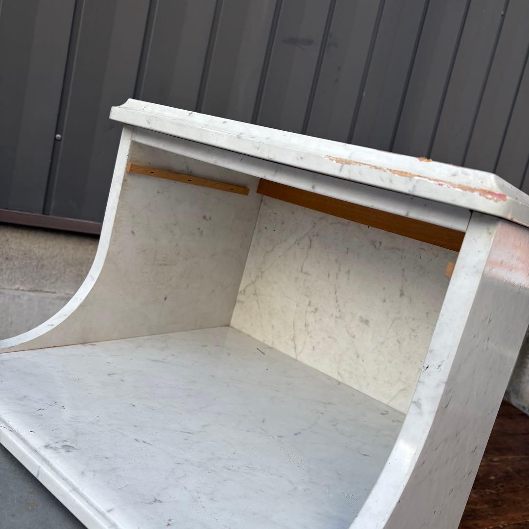 C1北欧レトロ カリモク家具 木製ドレッサーテーブル 収納椅子付きサイドテーブル