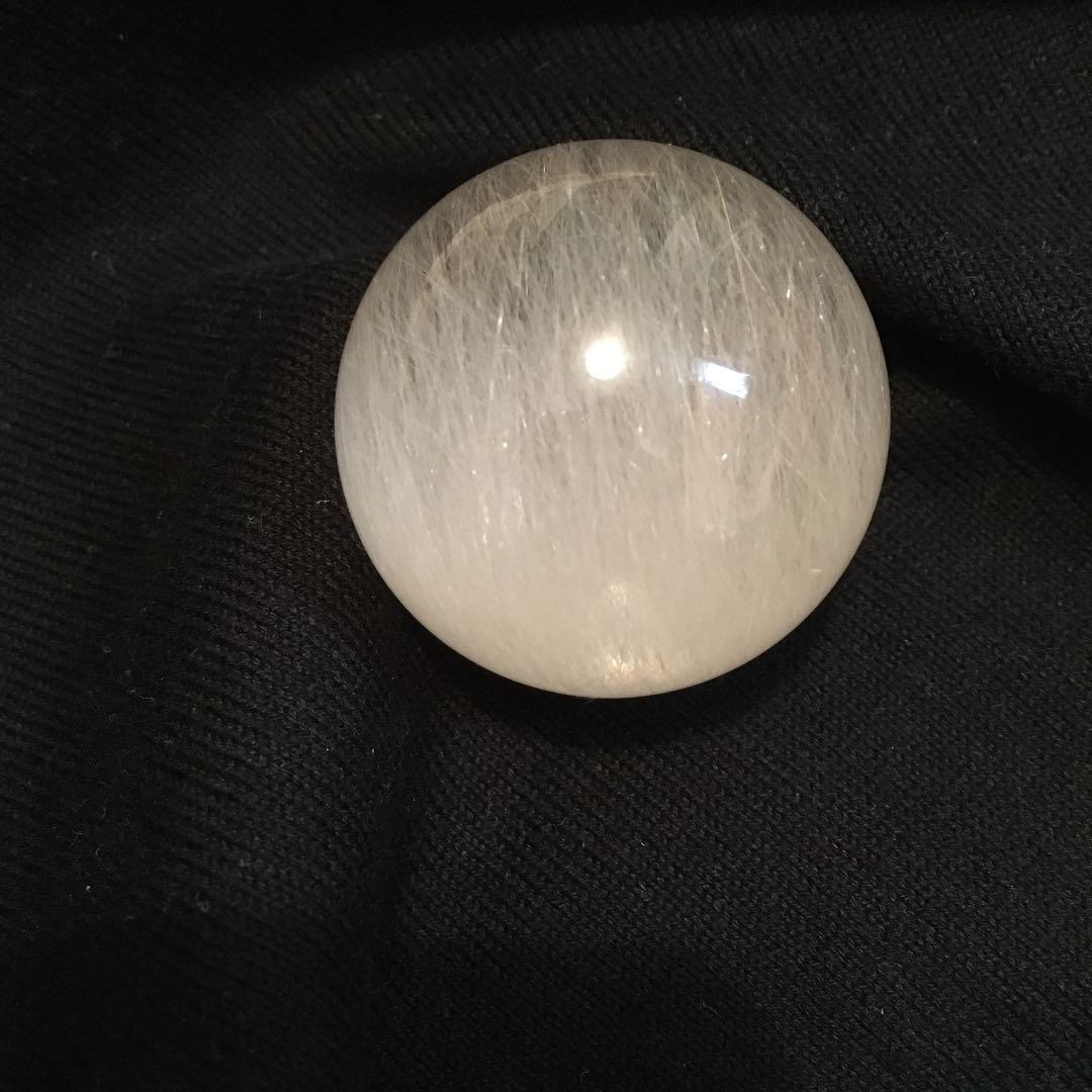 【最高品質】キャッツアイホワイトルチルクオーツ丸玉