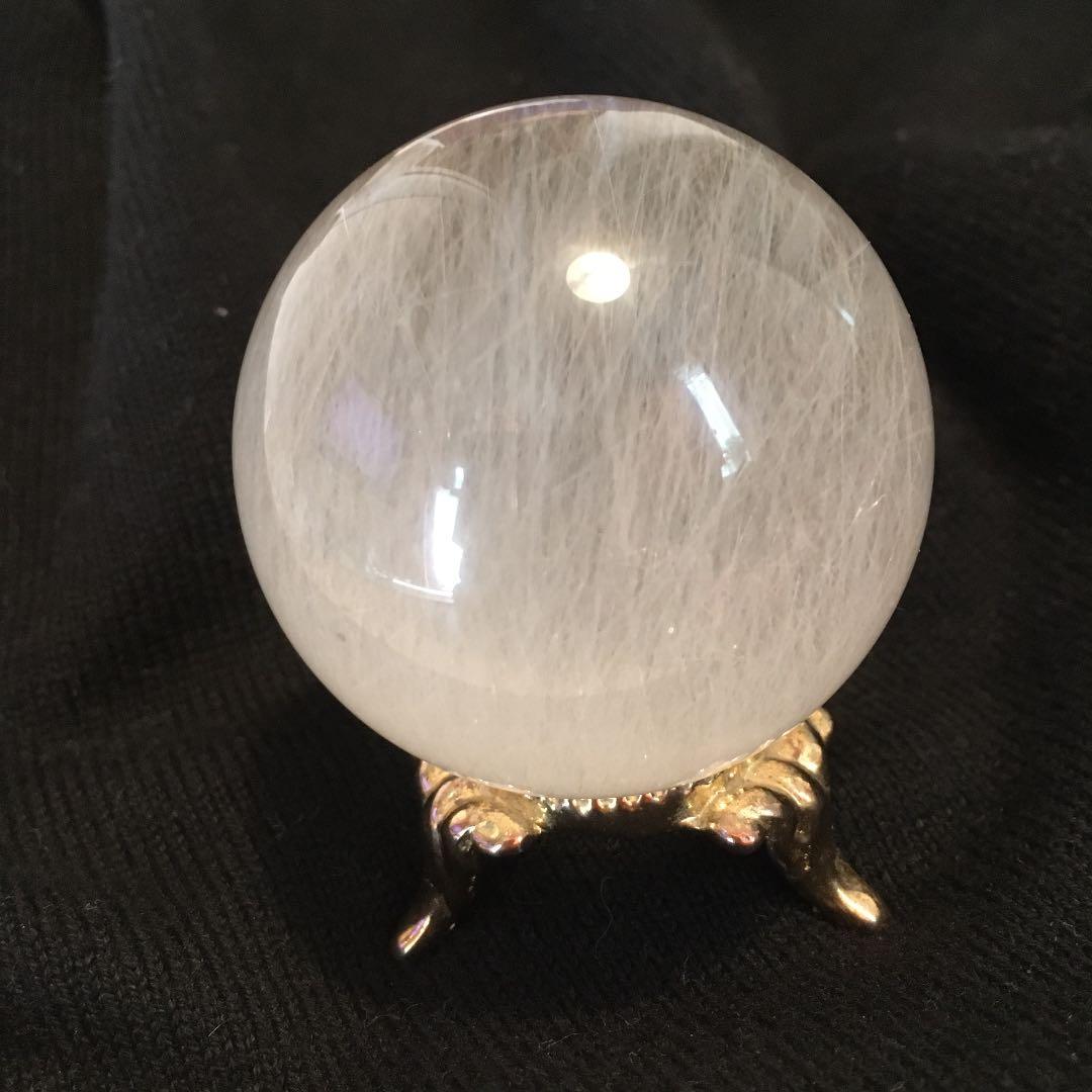 【最高品質】キャッツアイホワイトルチルクオーツ丸玉