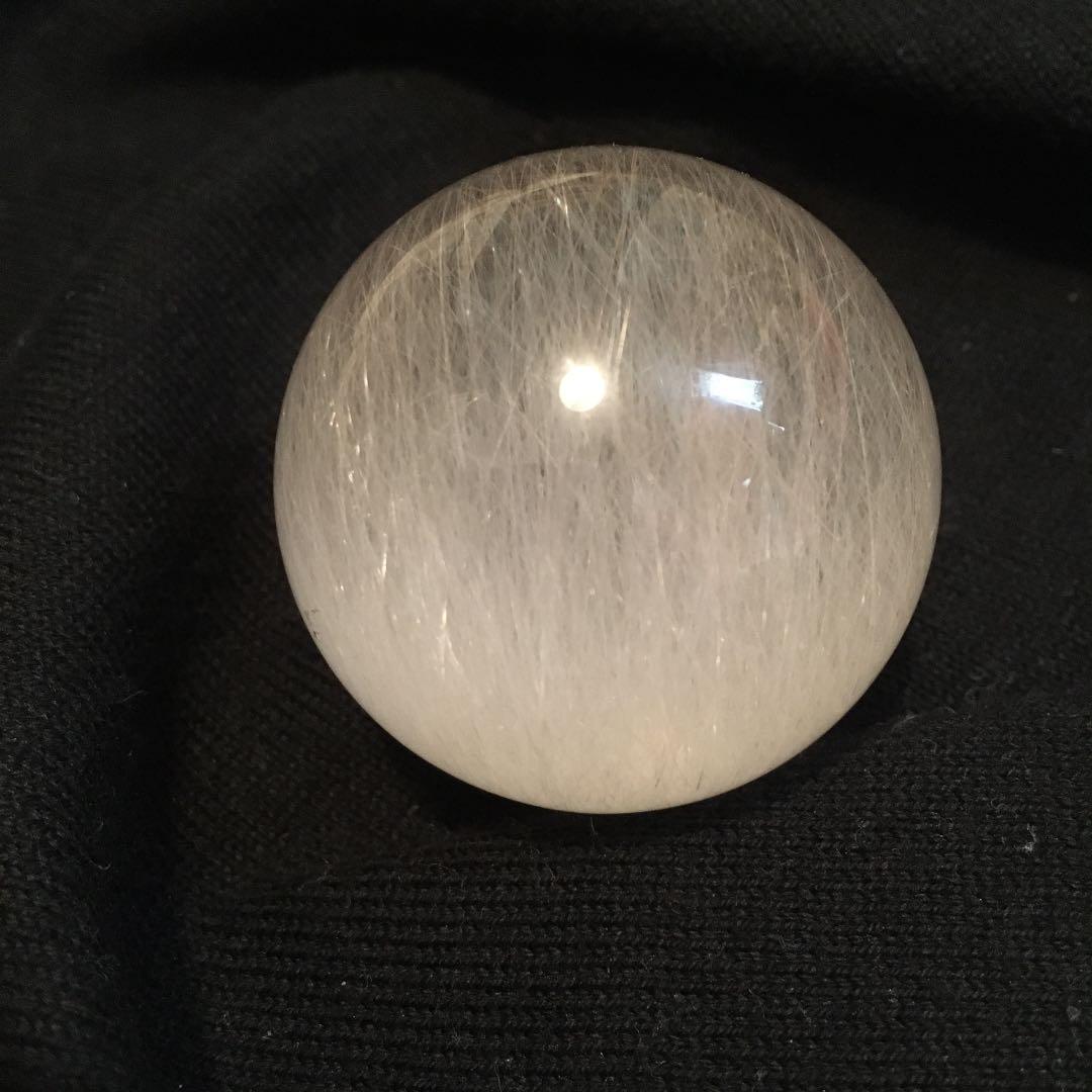 【最高品質】キャッツアイホワイトルチルクオーツ丸玉