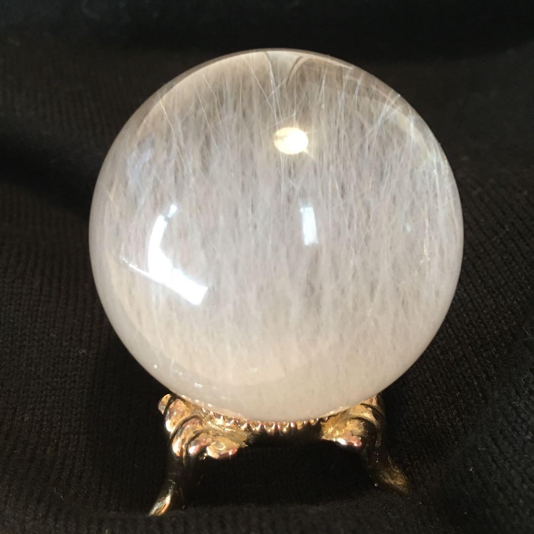 【最高品質】キャッツアイホワイトルチルクオーツ丸玉