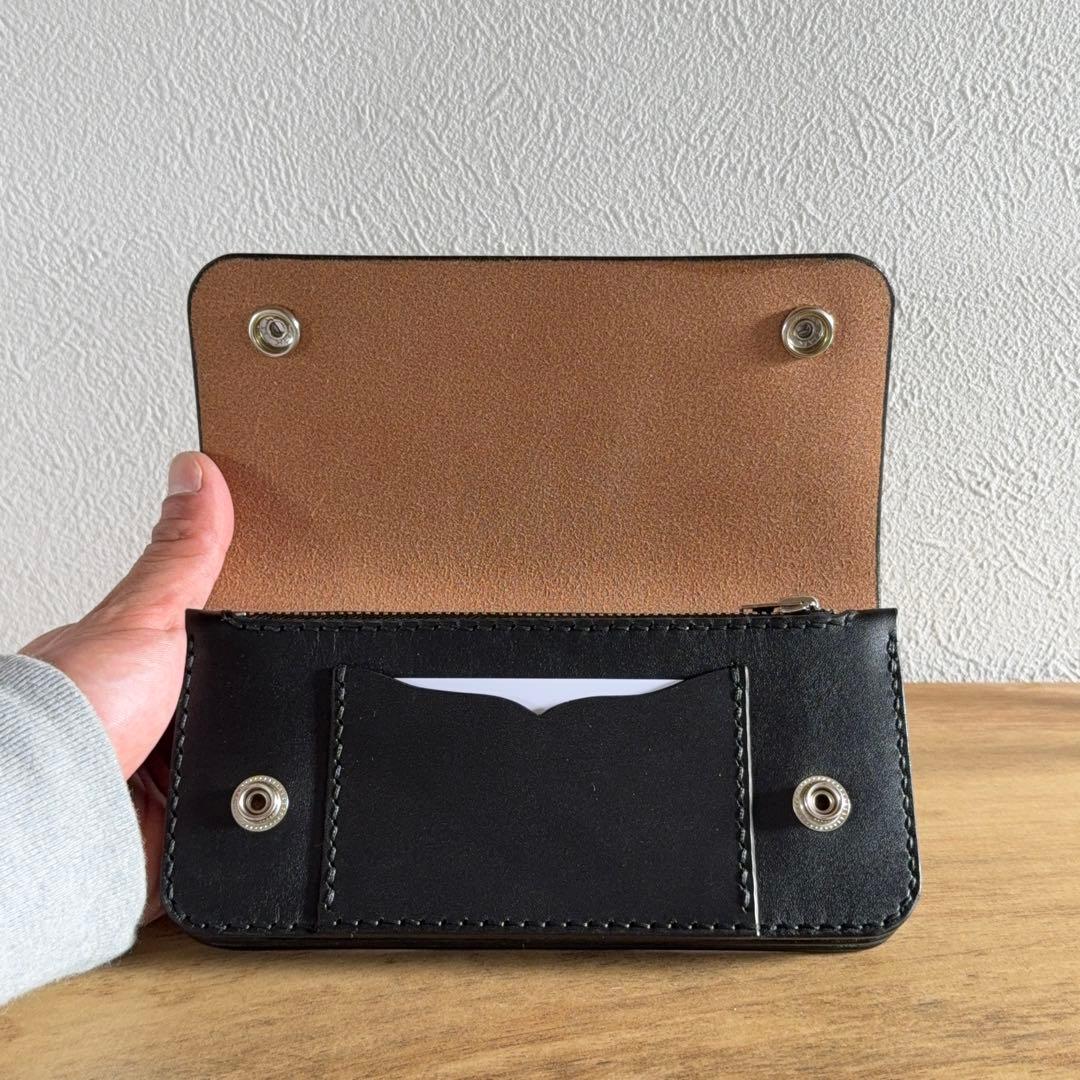 栃木レザー 茶芯 42talon トラッカーウォレット Black edge