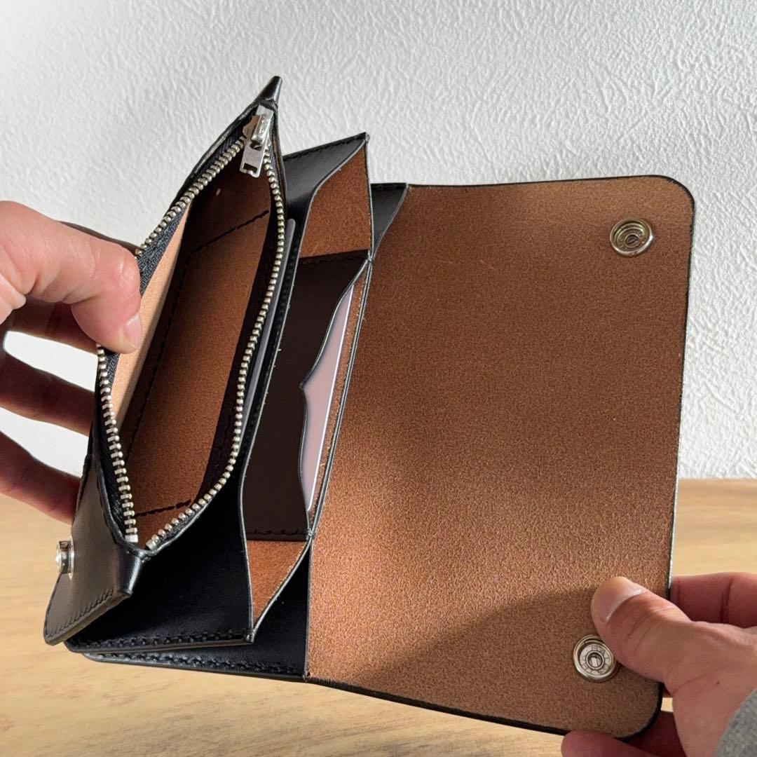 栃木レザー 茶芯 42talon トラッカーウォレット Black edge