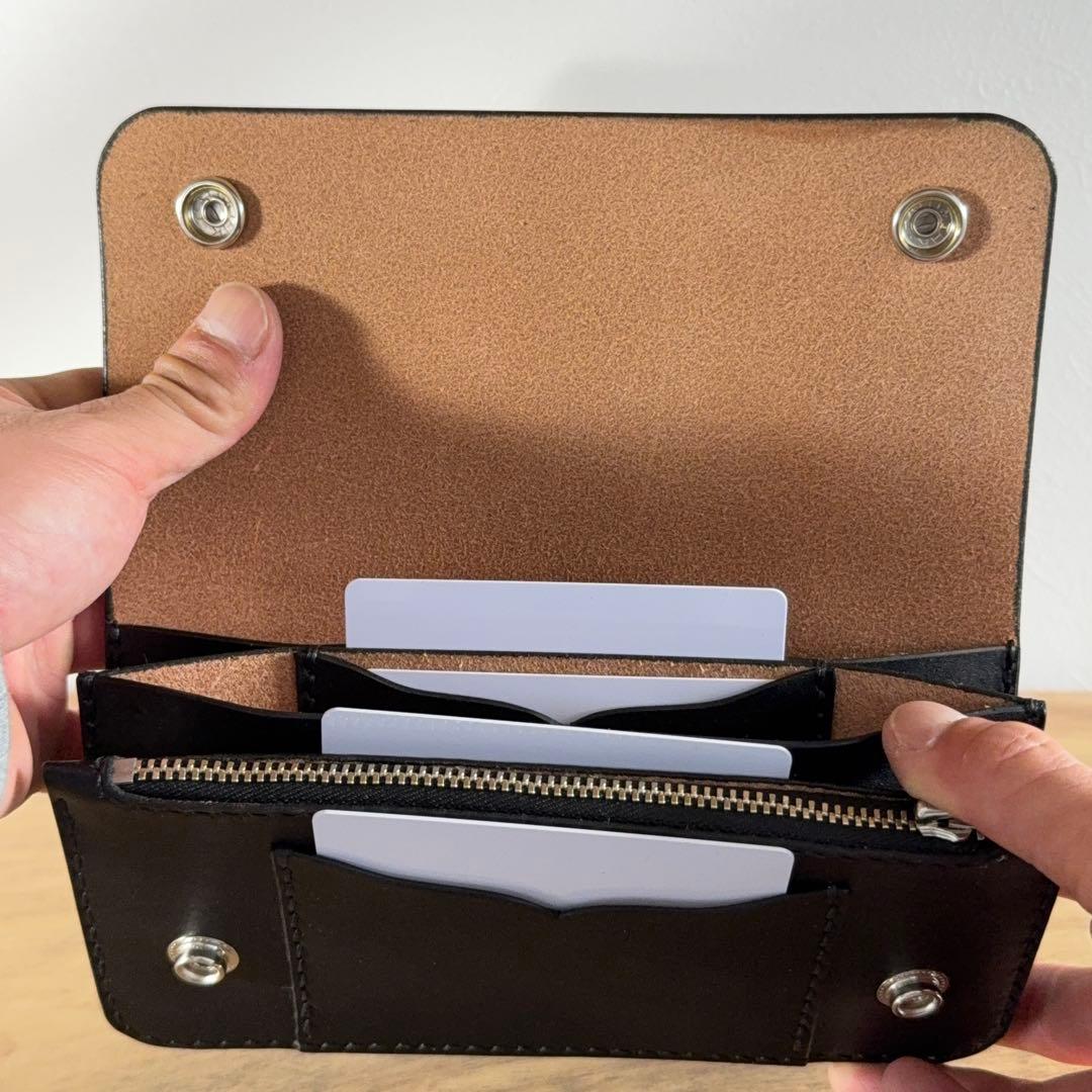 栃木レザー 茶芯 42talon トラッカーウォレット Black edge