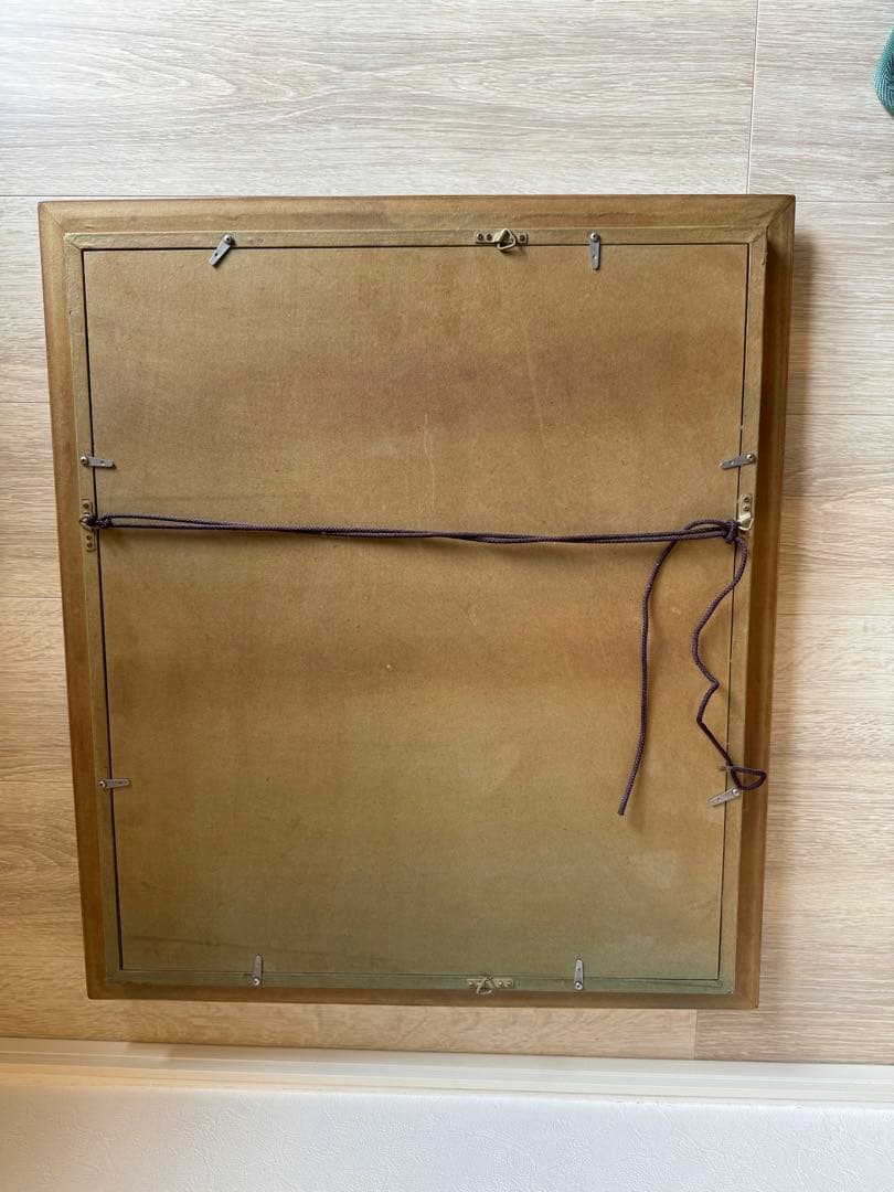 蘭 K. Kojima 油彩画 花瓶の花 金色フレーム 小島 光