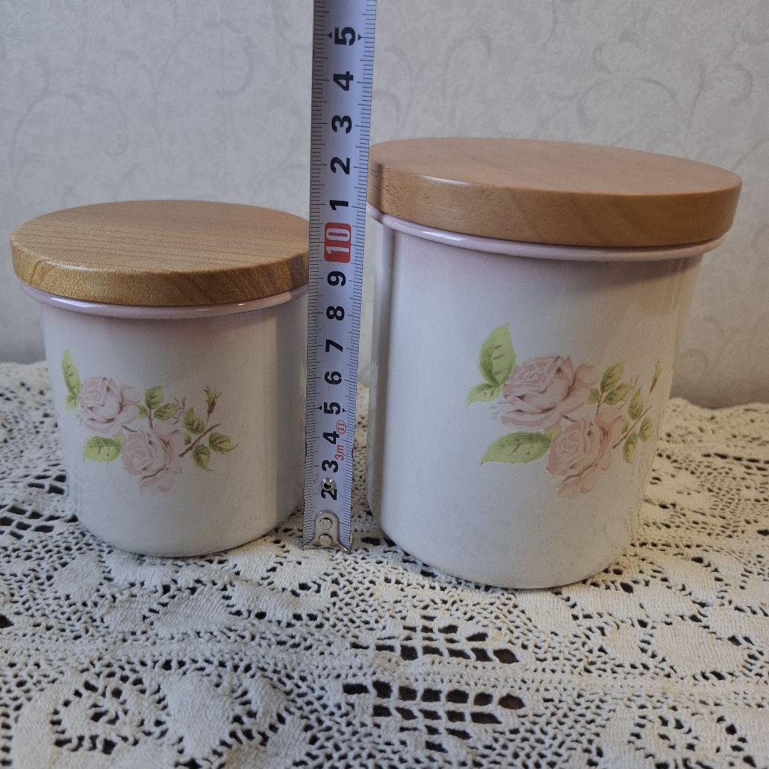 イマン　ダイアナローズ　ホーロー木蓋キャニスターAW S.Mサイズセット