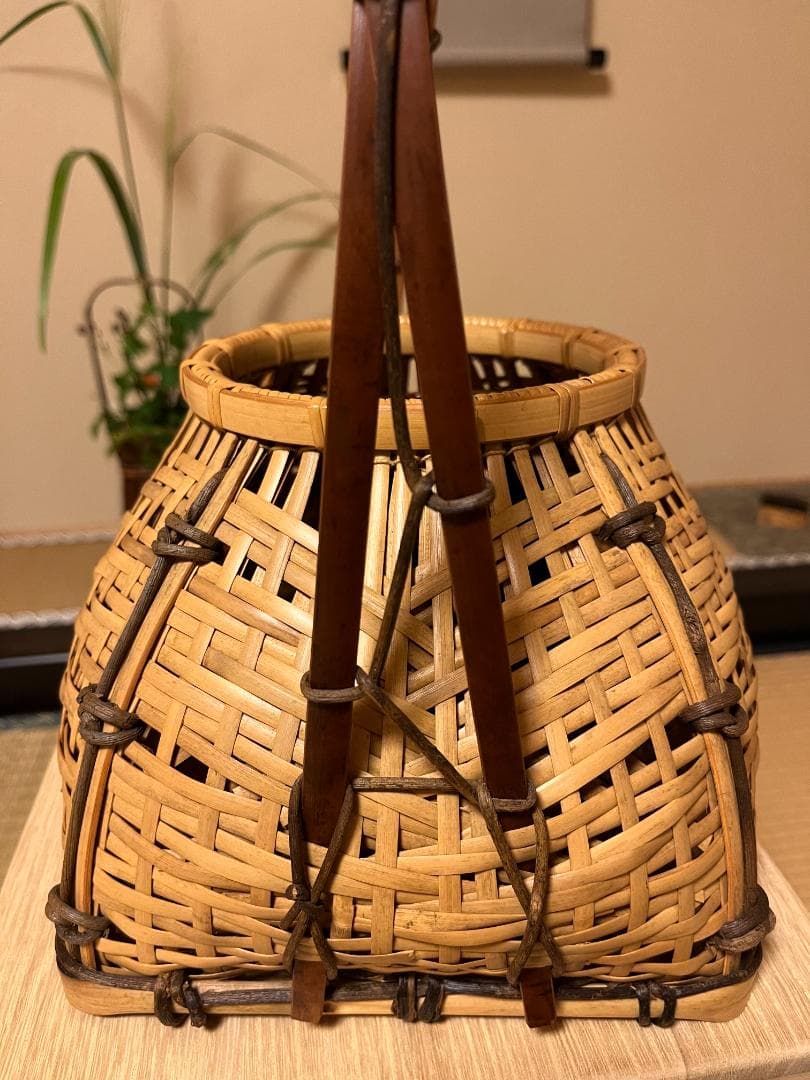 七条竹笠斎 宗全籠 花籠/共箱/茶道具