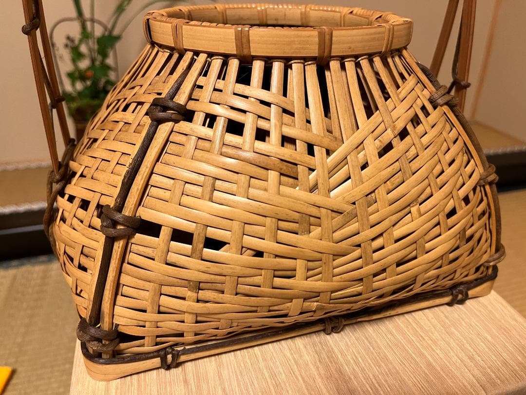 七条竹笠斎 宗全籠 花籠/共箱/茶道具