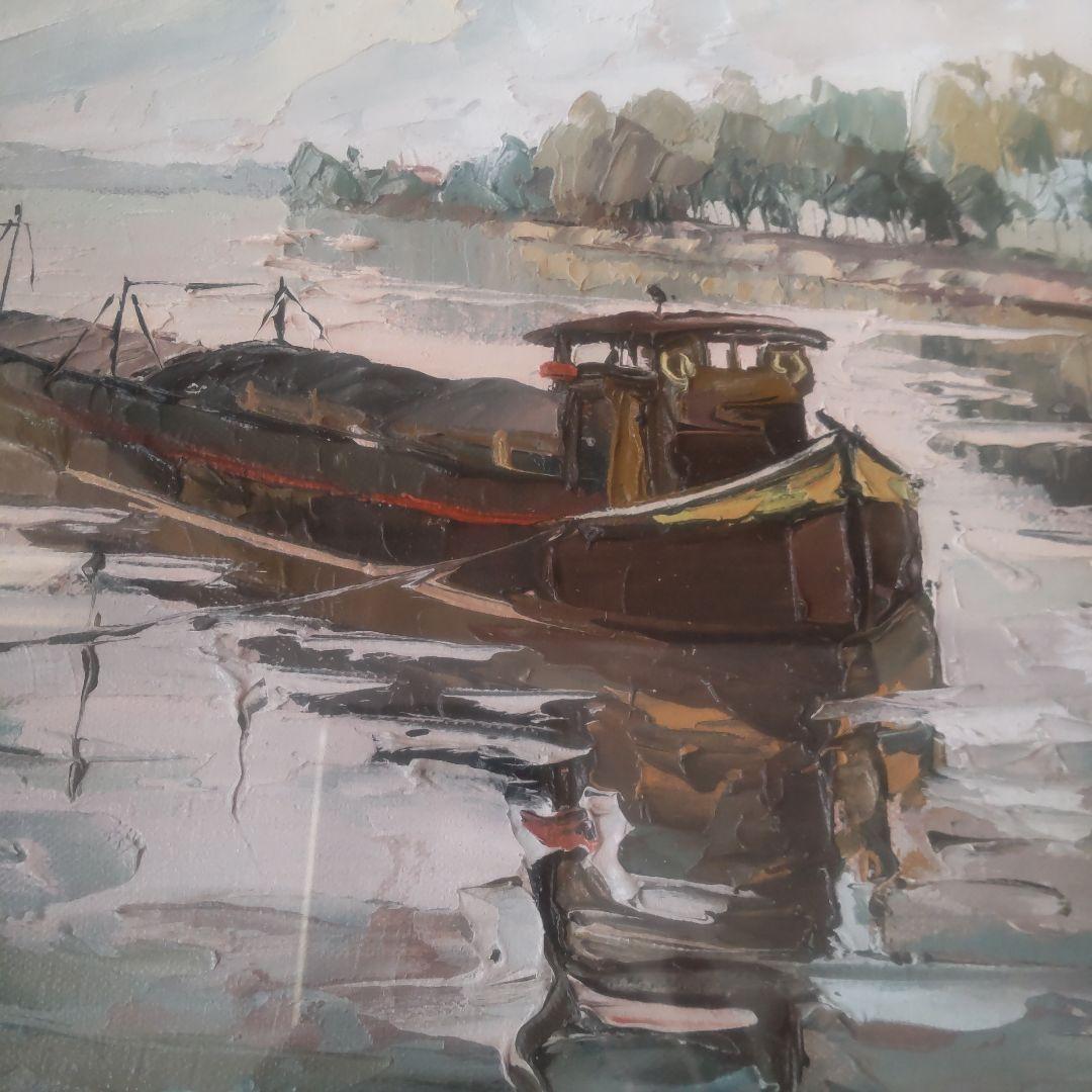 油絵 Delphine作 \"Bassin of Argenteuil\"