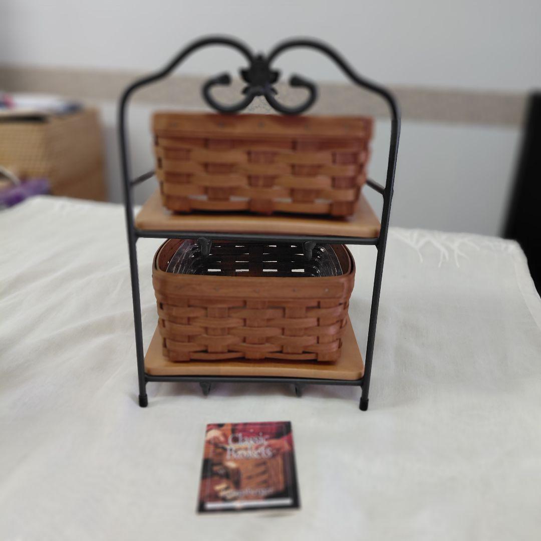 ロンガバーガー　アイアンラック　バスケット付き　インテリア　アンティーク