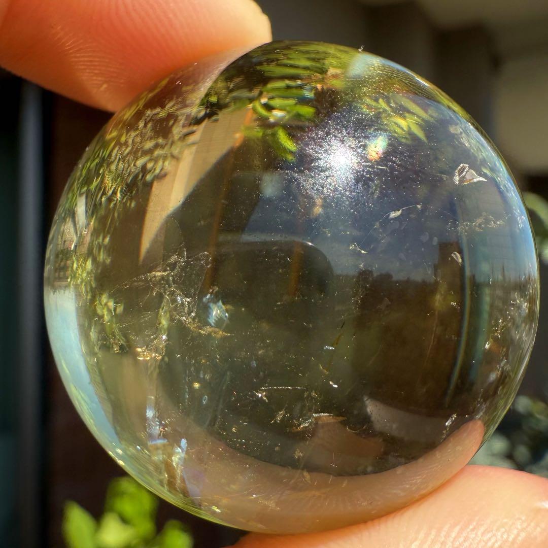 高品質　シトリン スフィア　台座付き　黄水晶　丸玉　36.2mm 非加熱　自然石