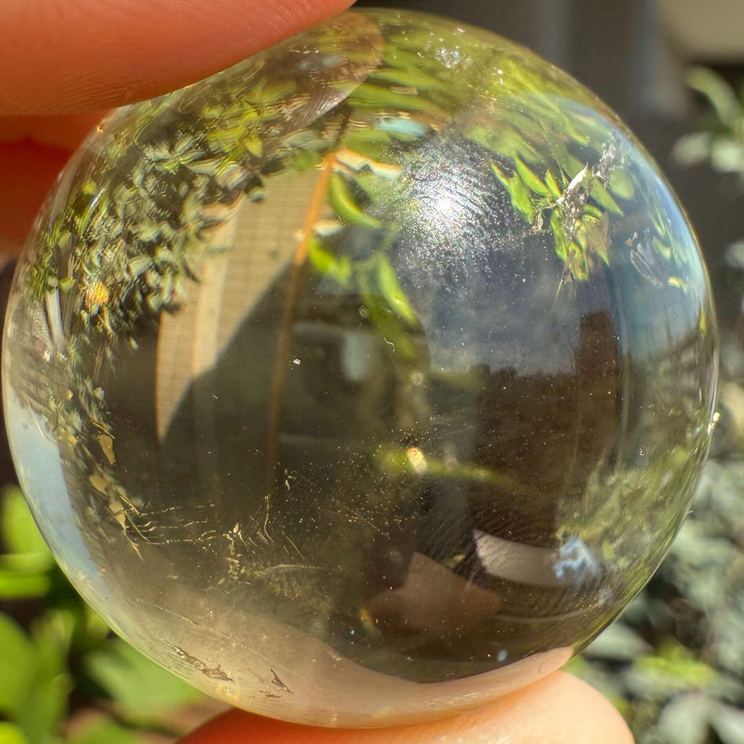 高品質　シトリン スフィア　台座付き　黄水晶　丸玉　36.2mm 非加熱　自然石