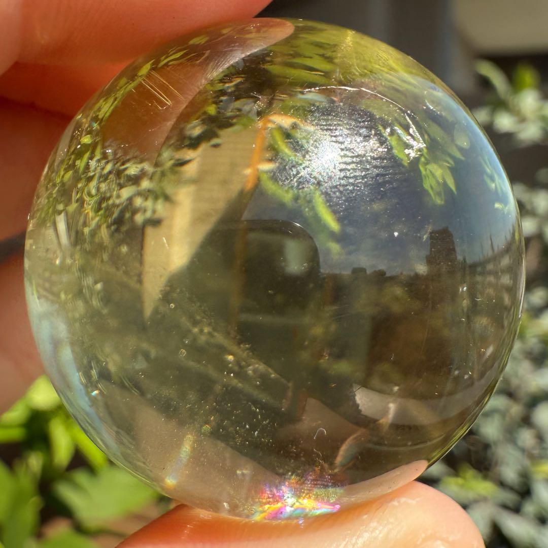 高品質　シトリン スフィア　台座付き　黄水晶　丸玉　36.2mm 非加熱　自然石