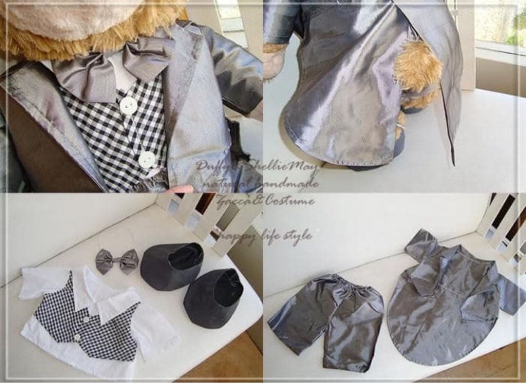 ダッフィー・シェリーメイ Mサイズ用＊ウエディングドレス＆グレータキシード