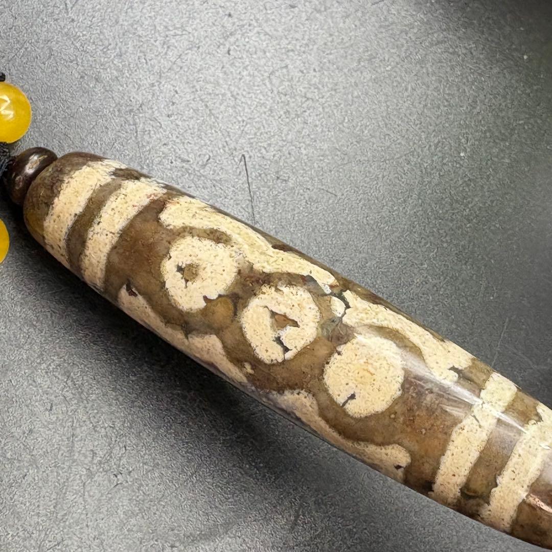 紅朱砂 五眼天珠 ネックレス　九頁岩