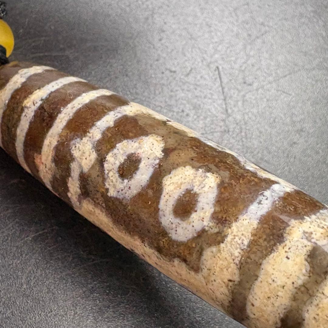 紅朱砂 五眼天珠 ネックレス　九頁岩