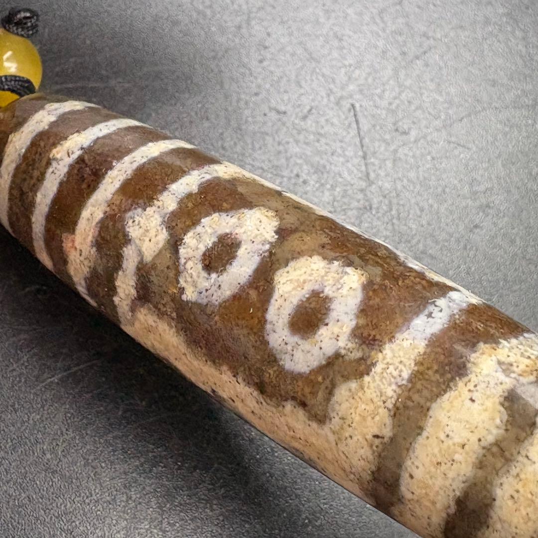 紅朱砂 五眼天珠 ネックレス　九頁岩