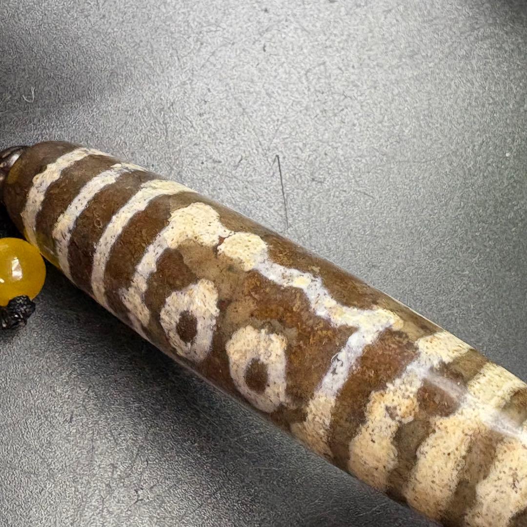 紅朱砂 五眼天珠 ネックレス　九頁岩