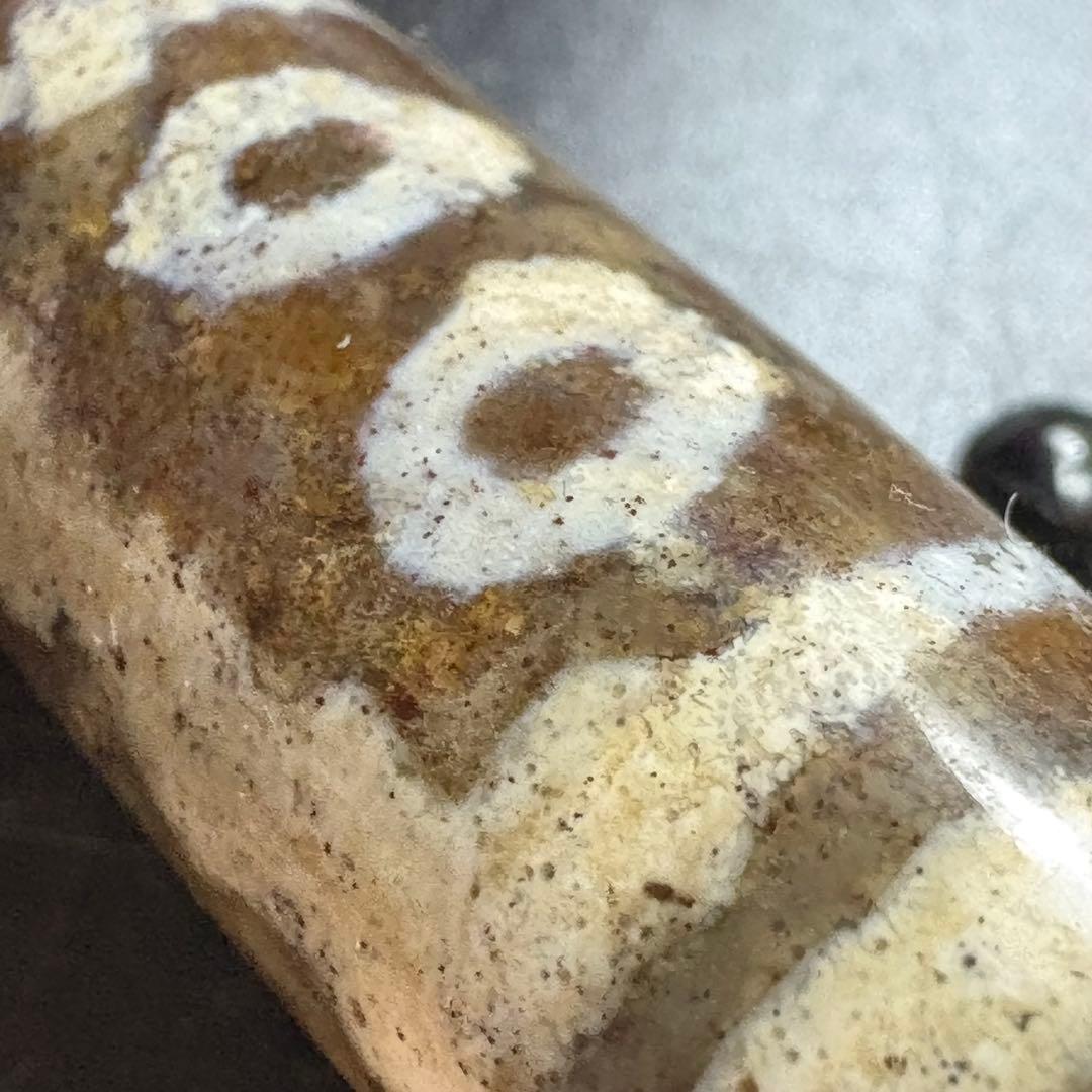 紅朱砂 五眼天珠 ネックレス　九頁岩