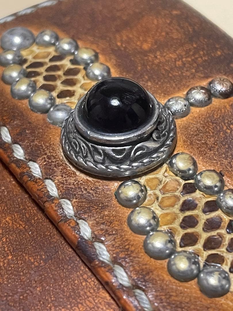 レザー 財布 スタッズ　ヴィンテージ　ウォレット　カスタム