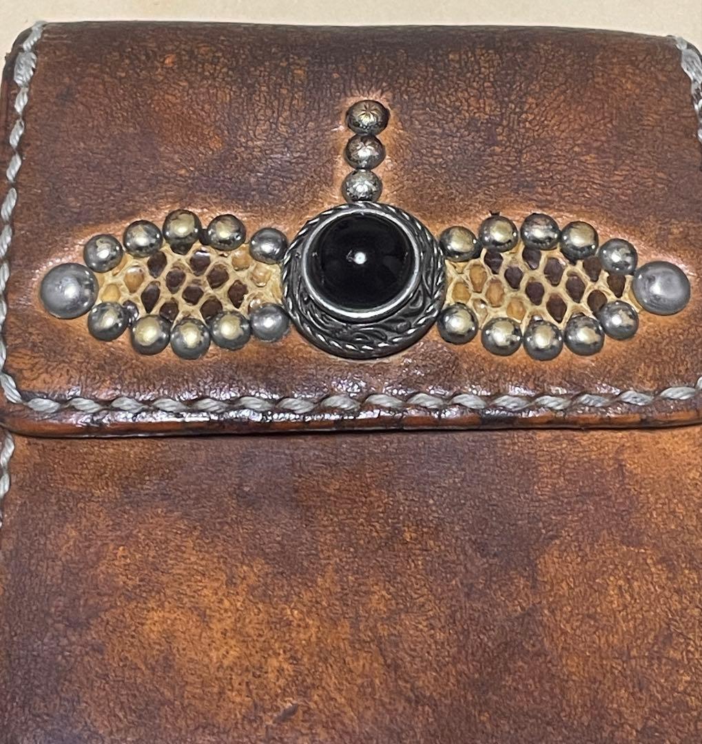 レザー 財布 スタッズ　ヴィンテージ　ウォレット　カスタム