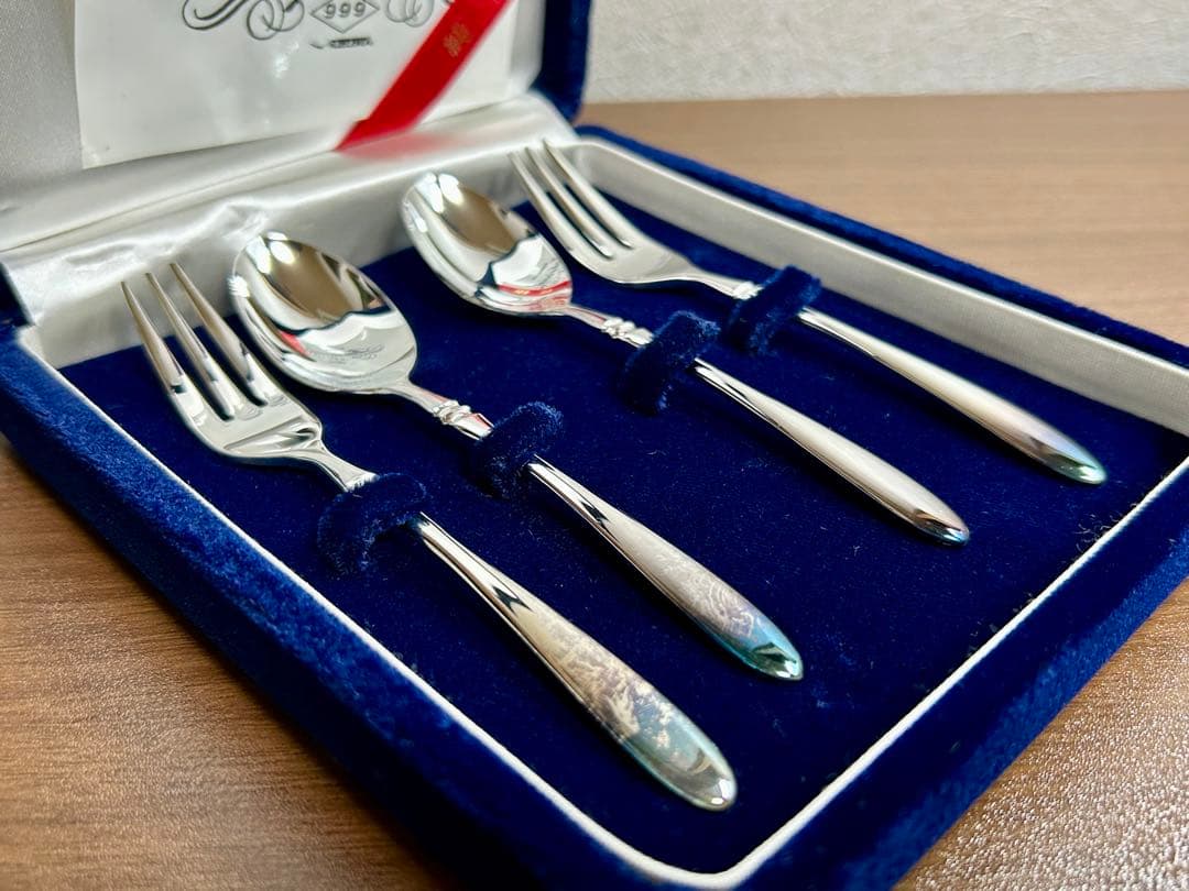 未使用 アズマ 純銀製 999 スプーン フォーク 計4本