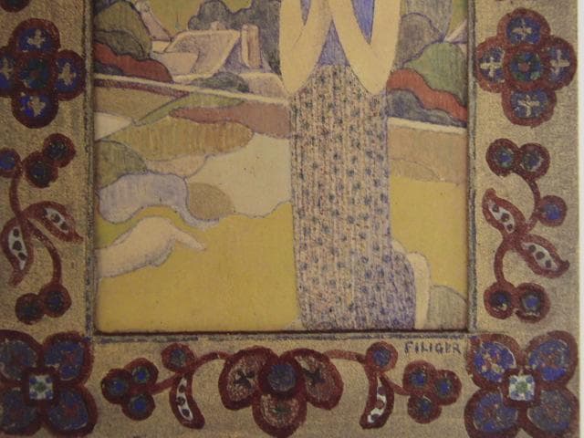 シャルル・フィリジェ、祈る聖女、希少な画集より、高級新品額・額装付