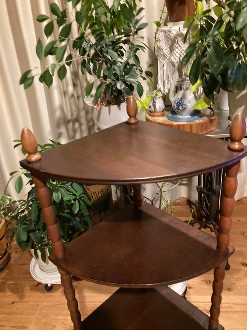 昭和レトロ ナジココーナーラック ビンテージ 飾り棚 収納棚 4段②