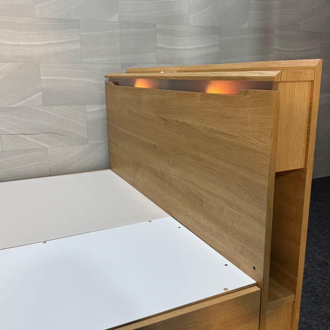 引取限定価格 ニトリ ベッドフレーム ダブル コンセント 収納付き d4741