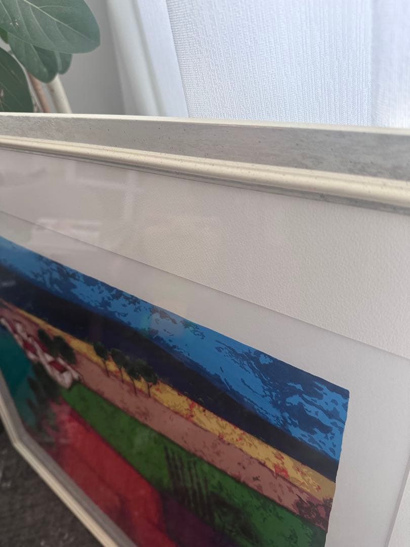 ロジェ・ボナフェ 「青い丘」 リトグラフ 直筆サイン・エディション