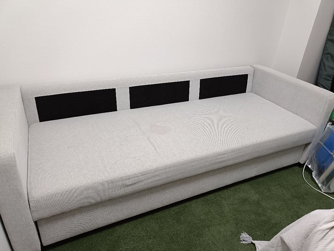 【週末セール中】ニトリ 布張りカウチソファーベット(ノアーク2 GY)