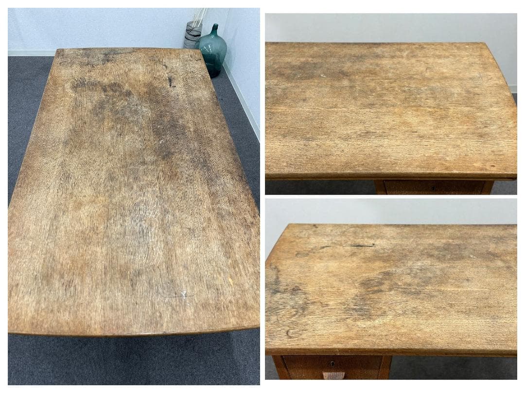 北欧ヴィンテージ　デンマーク　デスク　両面引き出し　天板拡張　ダイニングテーブル