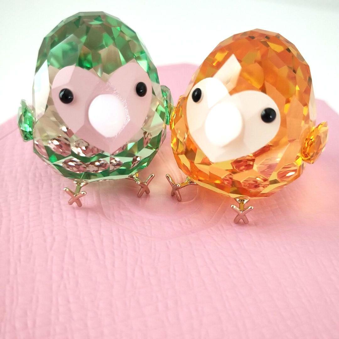 【新品未使用】 スワロフスキー 鳥 インコ ラブバード 希少♥