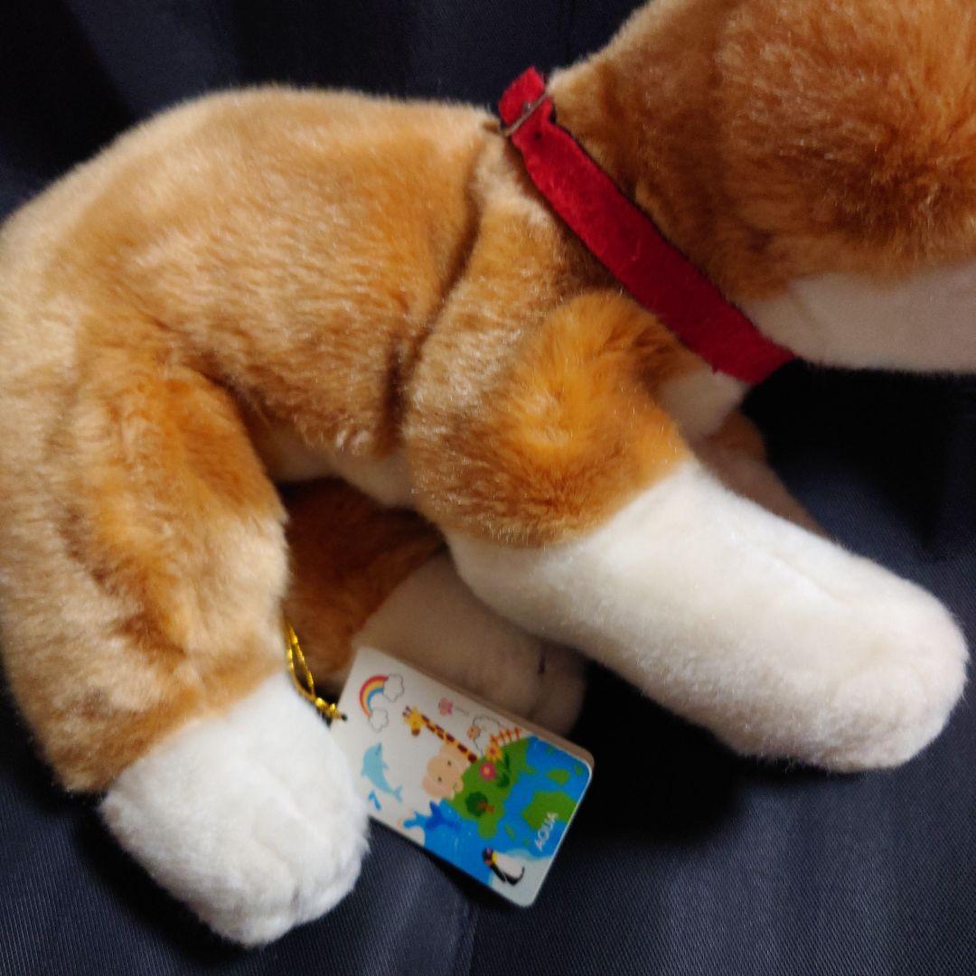 レトロ コーギー ぬいぐるみ 株式会社AQUA パピー 仔犬 赤い首輪