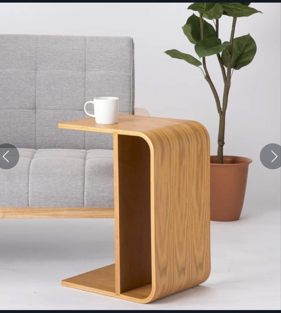 木製 サイドテーブル 2way