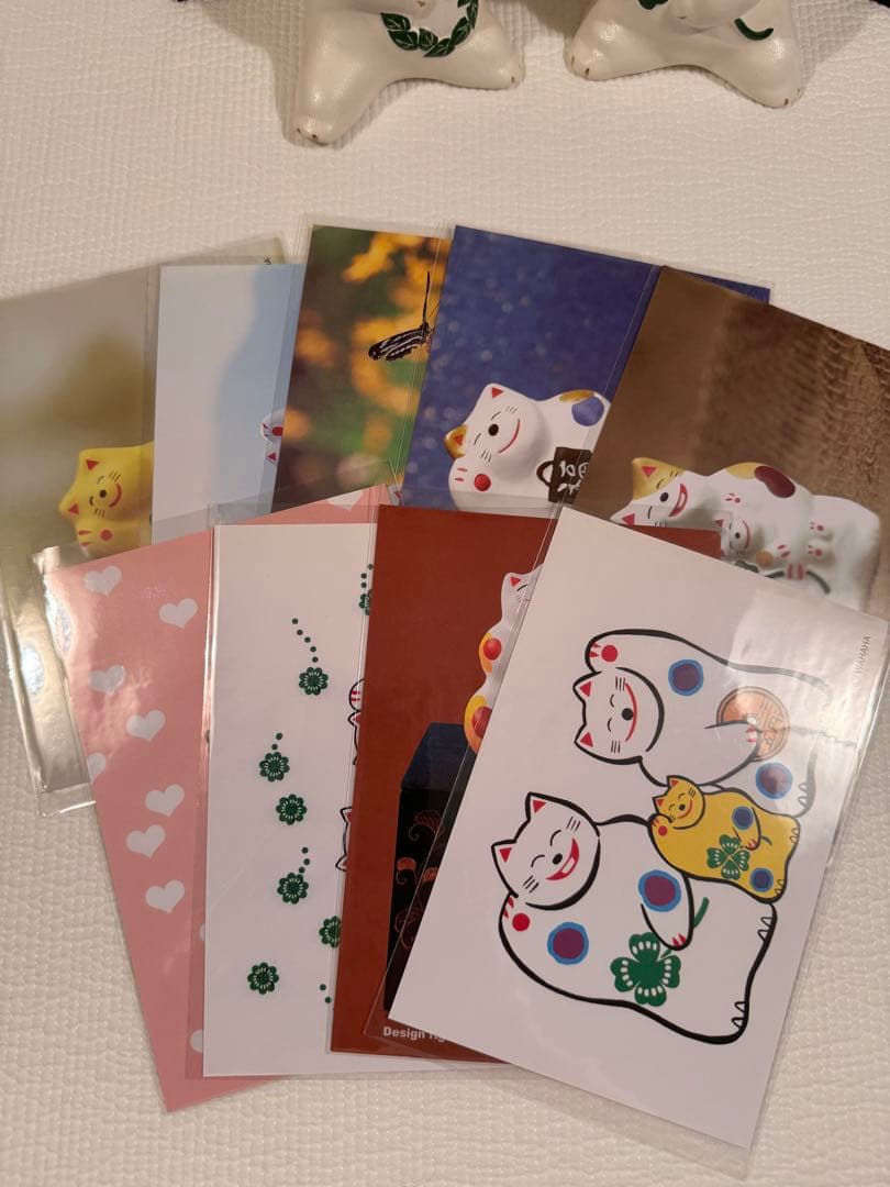 輪葉葉　招き猫　　踊る招き猫　ポストカード９枚