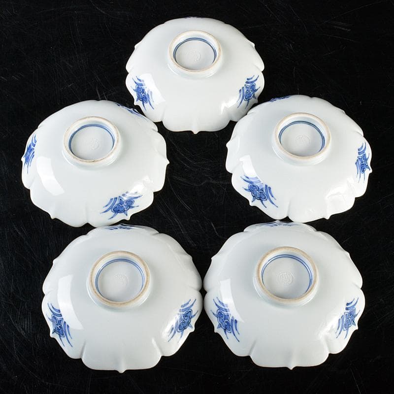 和食器 平安 三浦竹泉造 染付 吉文 輪花皿 五客 F R5165 - メルカリ