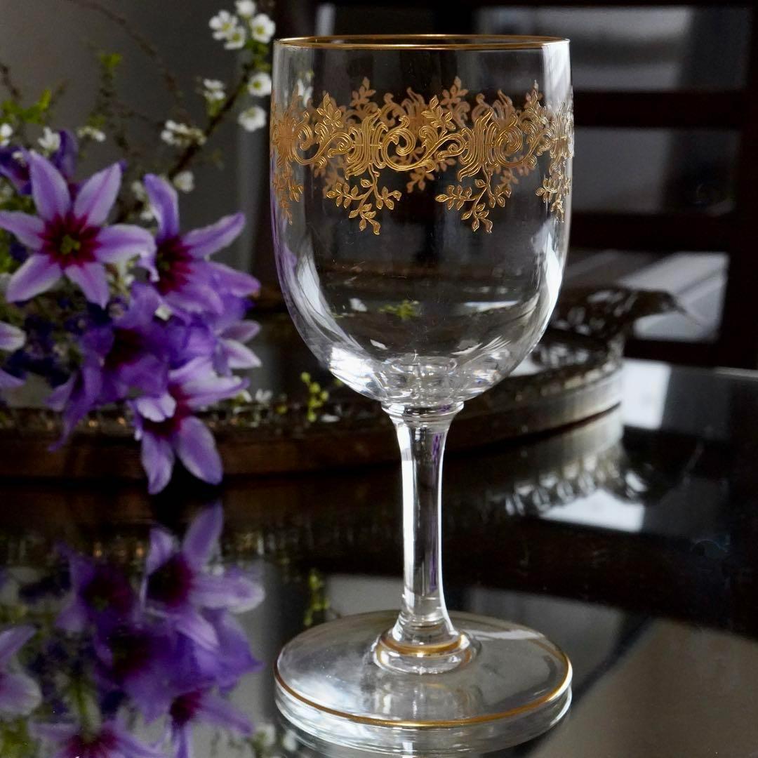 美品オールドバカラBACCARATセヴィーヌ金彩レカミエ★赤ワイングラス 1脚B