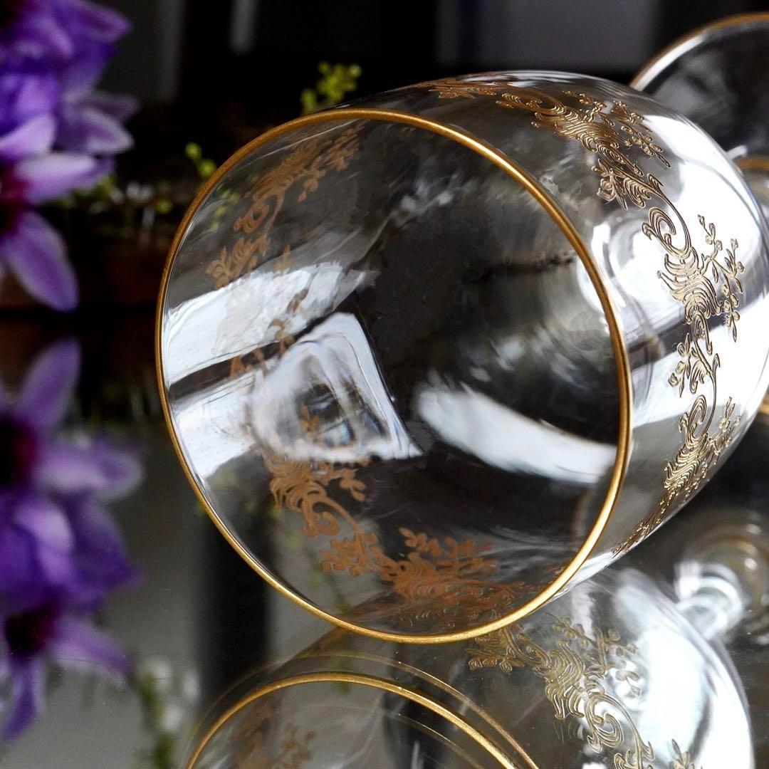 美品オールドバカラBACCARATセヴィーヌ金彩レカミエ★赤ワイングラス 1脚B