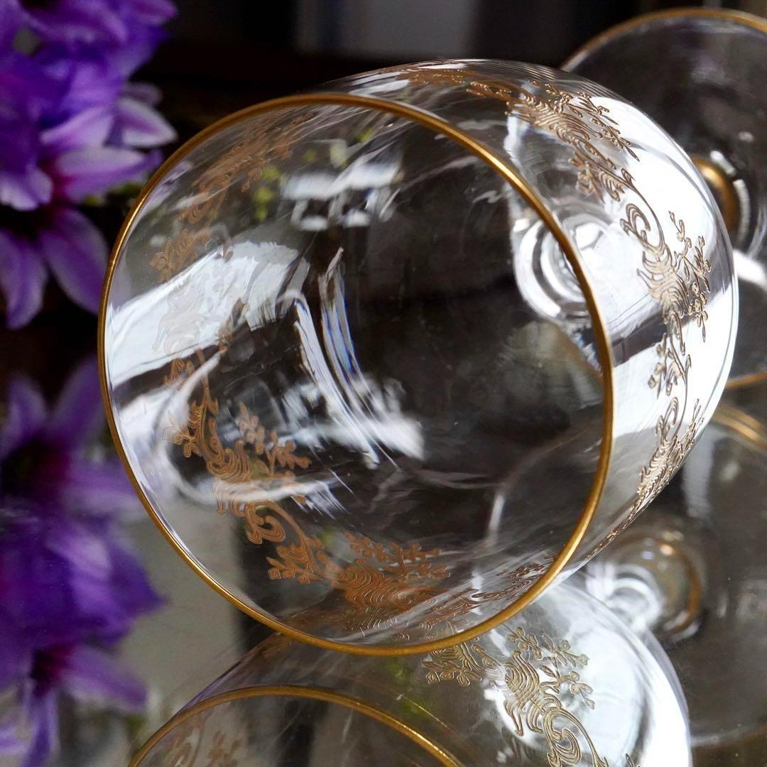 美品オールドバカラBACCARATセヴィーヌ金彩レカミエ★赤ワイングラス 1脚B